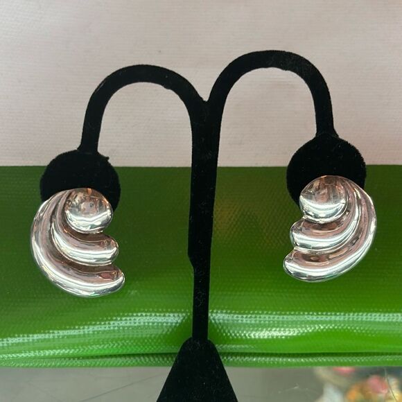 Vintage 925 Swirl Earrings - Picture 1 of 4